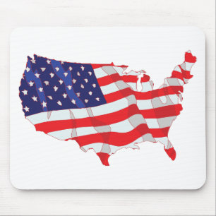 AMERICAN FLAG MAP OF UNITED STATES MOUSE MAT