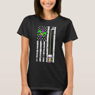 American Flag Mardi Gras Carnival Parade Masquerad T-Shirt