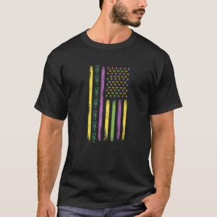 American Flag Mardi Gras Crawfish Patriotic USA Lo T-Shirt