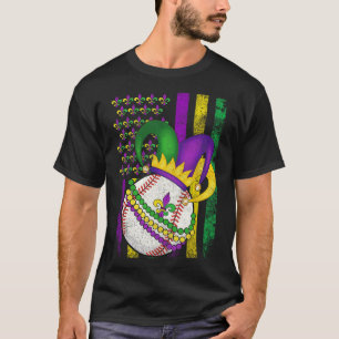 American Flag Mardi Gras Fleur De Lis Bysell Ll  T-Shirt