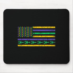American Flag Mardi Gras T Shirt Mardi Gras Crawfi Mouse Mat