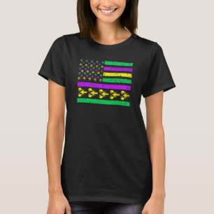 American Flag Mardi GrasMardi Gras Crawfish Outfit T-Shirt