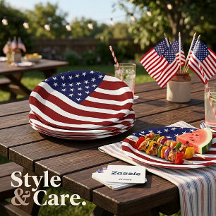 American Flag Mark 7" Party Plates – USA Pride