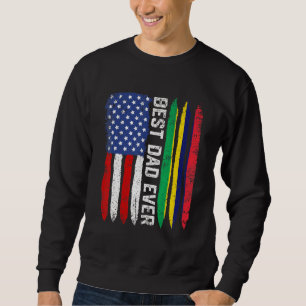 American Flag & Mauritius Flag Best Dad Ever Famil Sweatshirt