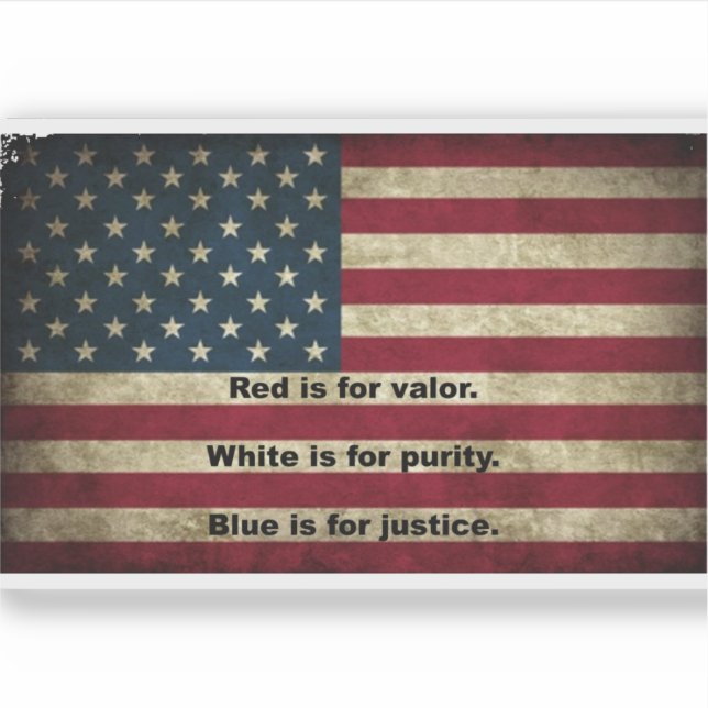 American Flag - Meaning of Colours (Front)