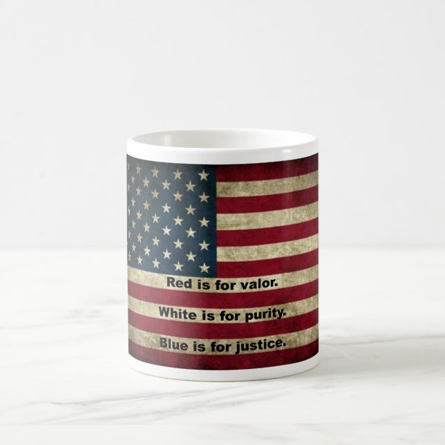 American Flag - Meaning of Colours Coffee Mug (Center)