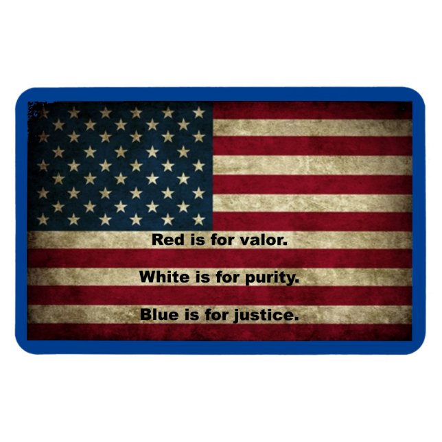 American Flag - Meaning of Colours Magnet (Horizontal)