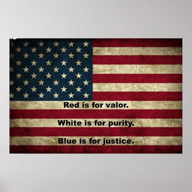 American Flag - Meaning of Colours Poster (Front)