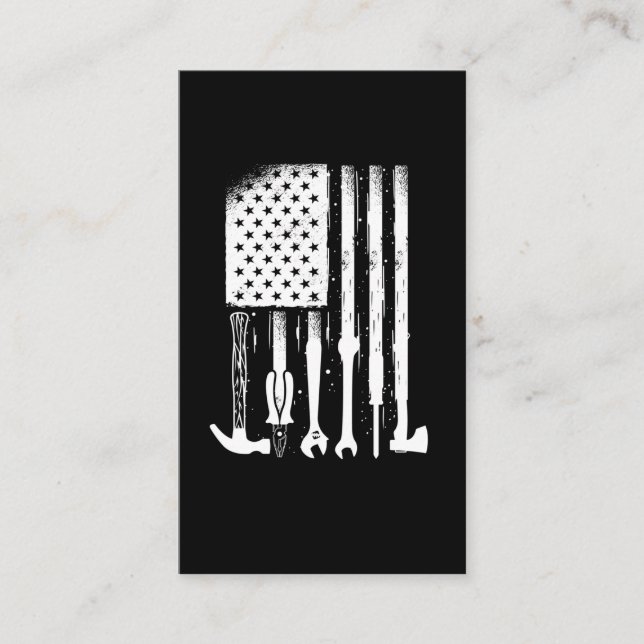 American Flag Mechanic Tools Proud Craftsman USA Business Card (Front)