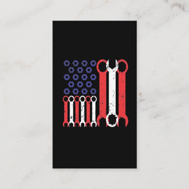 American Flag Mechanic Tools USA Love Craftsman Business Card (Front)