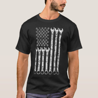 American Flag Mechanic Wrench 	 Gift Mens Womens T-Shirt