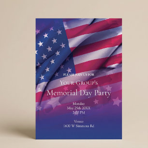 American Flag Memorial Day Party Invitation