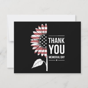 American Flag Memorial Day Sunflower USA Save The Date