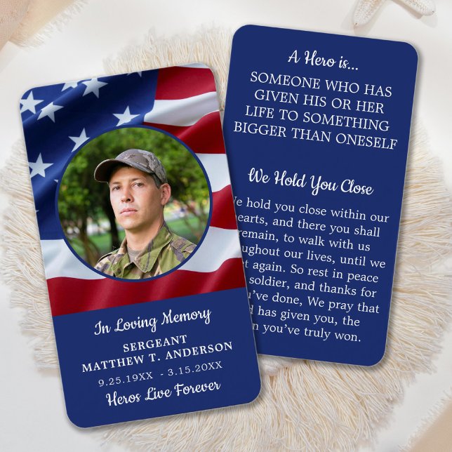 American Flag Memorial Fallen Soldier Prayer Card (Creator Uploaded)