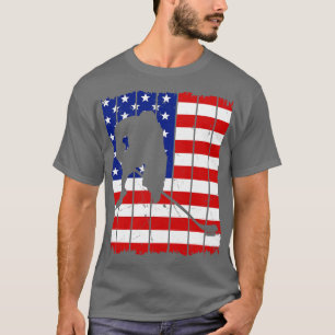American Flag Men Ice Hockey T-Shirt