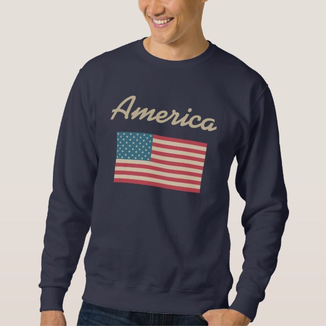 American Flag  Men's Shirt Sweatshirt Gift Present (Front)