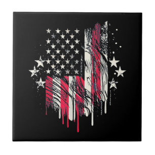 American Flag Mens USA Toddler American Flag 4th o Tile