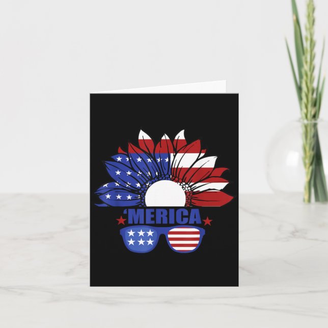 American Flag Merica 4th of July Independence Day Card (Front)