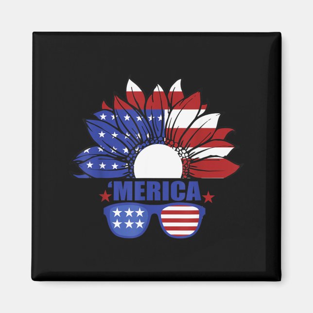 American Flag Merica 4th of July Independence Day Magnet (Front)