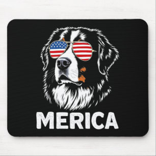 American flag merica bernese mountain 4th of july mouse mat