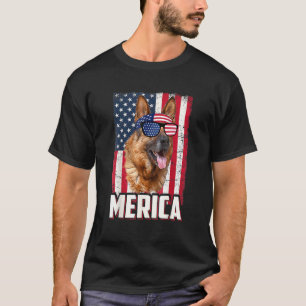 American Flag Merica German Shepherd 4th Of July T-Shirt