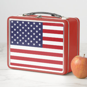 American Flag Metal Lunch Box