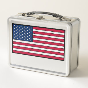 American Flag Metal Lunch Box
