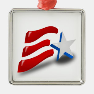 AMERICAN FLAG METAL TREE DECORATION