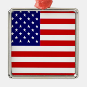 American Flag Metal Tree Decoration