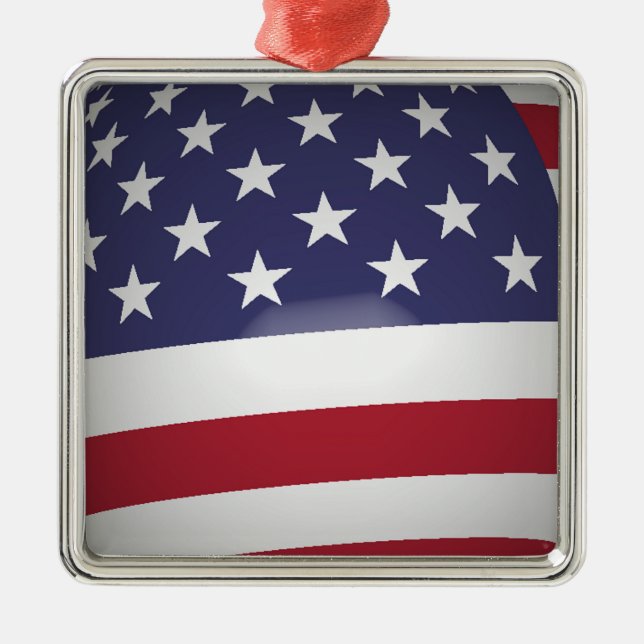 AMERICAN FLAG METAL TREE DECORATION (Front)