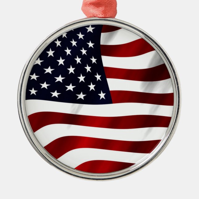 American Flag Metal Tree Decoration (Front)