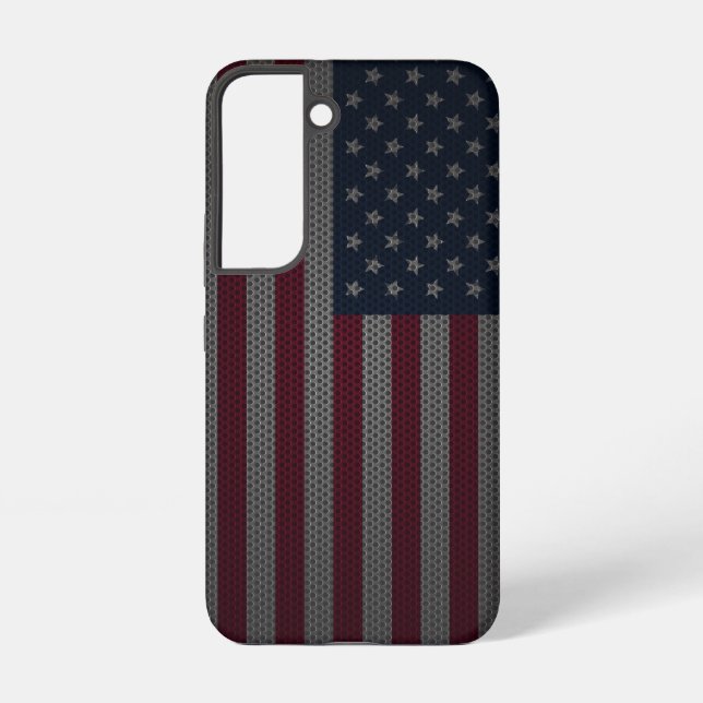 American Flag Metallic Mesh Samsung Galaxy S22 Case (Back)