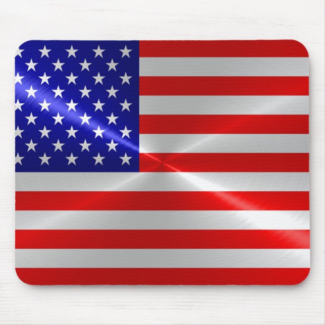American Flag Metallic Metal Mouse Mat (Front)