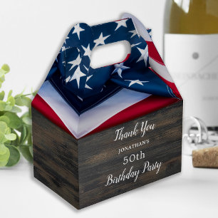 American Flag Military Birthday Party Patriotic  Favour Box