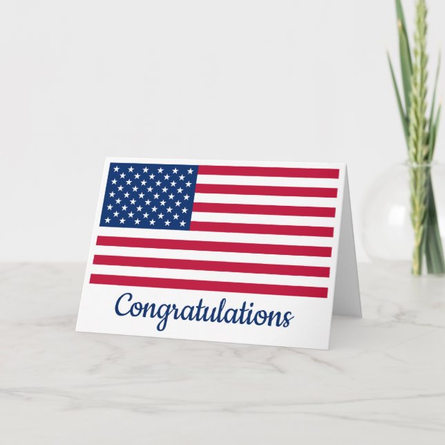 American Flag Military Patriotic Congratulations Card (Front)