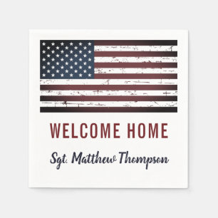 American Flag Military Soldier Welcome Home Party Napkin