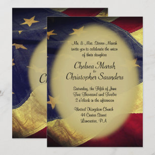 American Flag Military Wedding Invitation