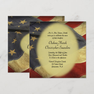 American Flag Military Wedding Invitation
