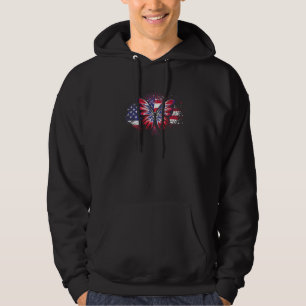 American Flag Milkweed Monarch Butterfly Hoodie