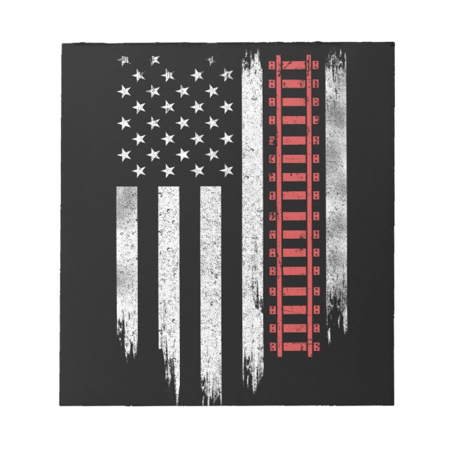 American Flag Model Train Railroad Notepad (Front)