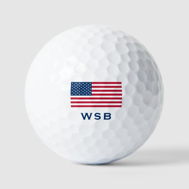 American Flag Monogram Golf Balls (Front)