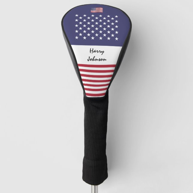 American Flag & Monogrammed Golf Clubs Covers USA (Front)