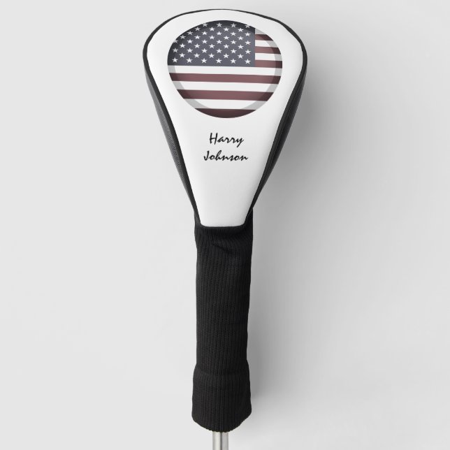 American Flag & Monogrammed Golf Clubs Covers USA (Front)
