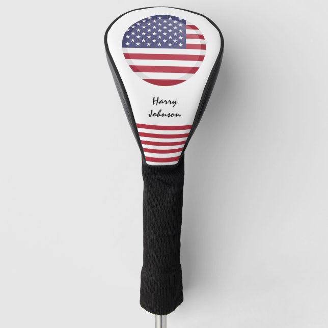 American Flag & Monogrammed Golf Clubs Covers USA (Front)