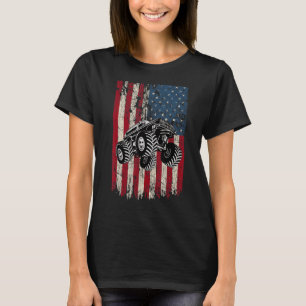 American Flag Monster Truck Racing Us Monster Truc T-Shirt