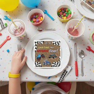 American Flag Monster Truck Seventh Birthday Napkin
