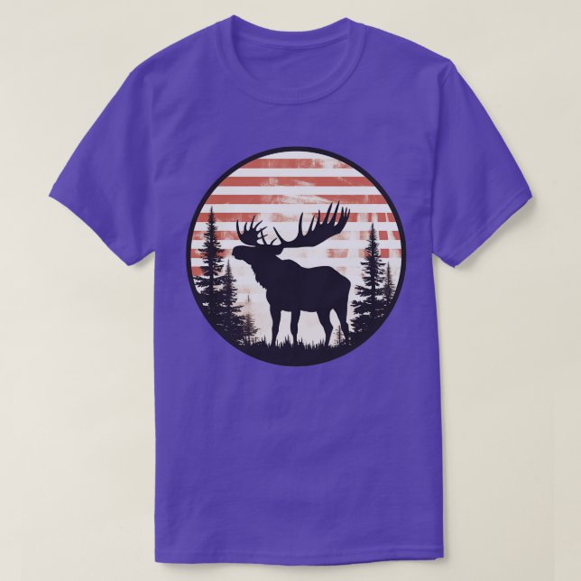 American Flag Moose 3 T-Shirt (Design Front)