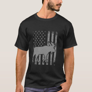 American Flag Moose Cool Design For Men Women Moos T-Shirt