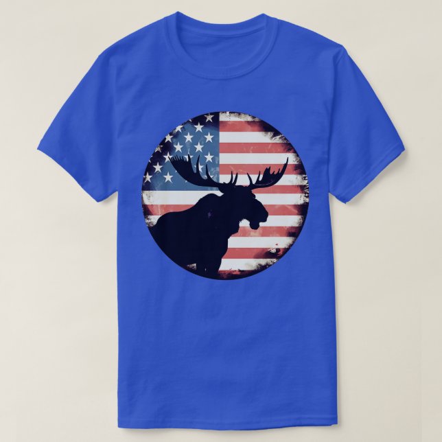American Flag Moose T-Shirt (Design Front)