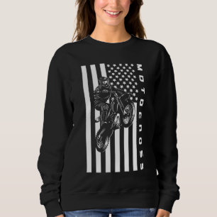 American Flag Motocross Dirt Bike - Dirt Bike Sweatshirt